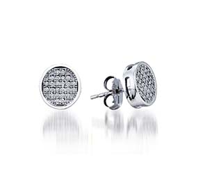 Micro Pave Diamond Earrings<br> .15 Carat Total Weight