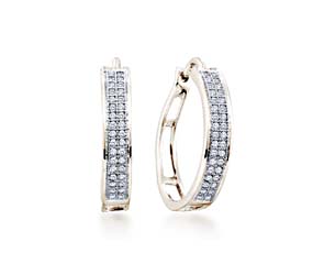 Micro Pave Diamond Earrings<br> 1/5 Carat Total Weight