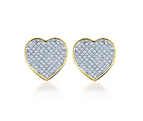 Diamond Heart Earrings<br> .05 Carat Total Weight