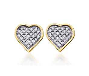 Diamond Heart Earrings<br> .15 Carat Total Weight