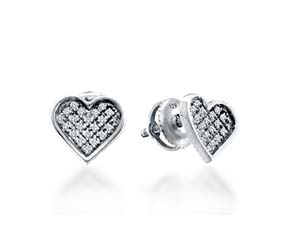 Diamond Heart Earrings<br> .05 Carat Total Weight