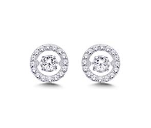 Moving Diamond Stud Earrings