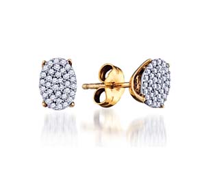 Micro Pave Diamond Earrings<br> 1/5 Carat Total Weight