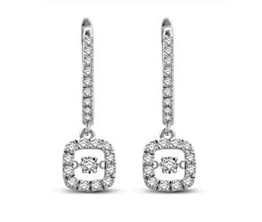 Moving Diamond Dangler Earrings