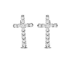 Diamond Cross Earrings