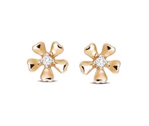 Diamond Flower Earrings