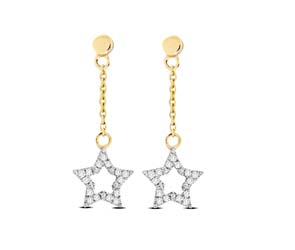Diamond Star Dangler Earrings