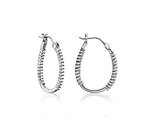 Prong Set Inside/Outside Diamond Hoop Earrings