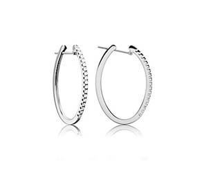 Prong Set Diamond Hoop Earrings