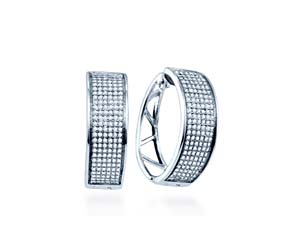 Micro Pave Diamond Earrings<br> 9/10 Carat Total Weight