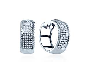 Micro Pave Diamond Earrings<br> .43 Carat Total Weight