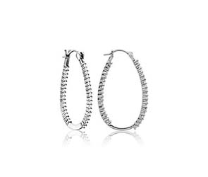 Prong Set Inside/Outside Diamond Hoop Earrings