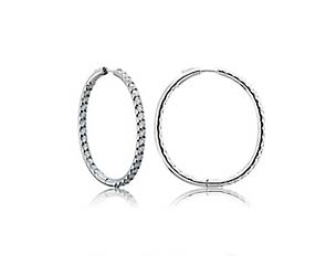 Prong Set Inside/Outside Diamond Hoop Earrings