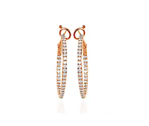 Prong Set Inside/Outside Diamond Hoop Earrings