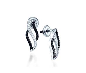 Ladies Micro Pave Diamond Earrings<br> 1/3 Carat Total Weight