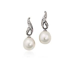 Genuine Paspaley White South Sea Culture Pearl  Drop Earrings