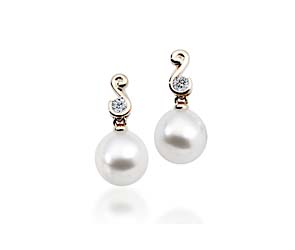 Genuine Paspaley White South Sea Culture Pearl  Shape Drop Earrings