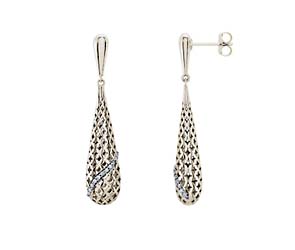 Teardrop-Shaped Diamond Earrings