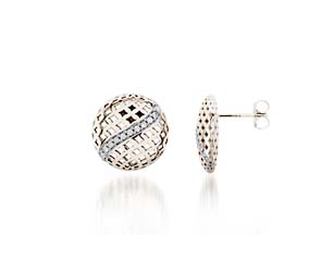 Diamond Button Earrings