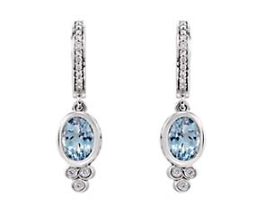 Aquamarine Diamond Earrings