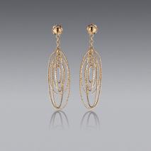 14K Yellow Gold Large Oval Orbit Earrings