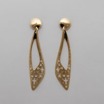 14K Yellow Gold Filigree Point Earrings