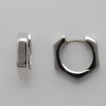 14K White Gold Huggie Style Earrings