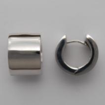 14K White Gold Huggie Style Earrings