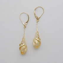 14K Yellow Gold Triple Twist Earrings