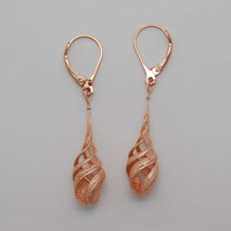 14K Rose Gold Triple Twist Earrings