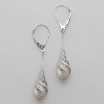 14K White Gold Triple Twist Earrings