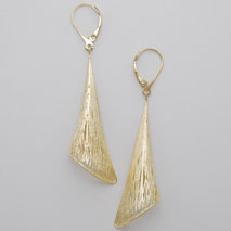 14K Yellow Gold Bugle Earrings