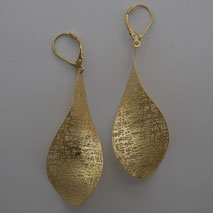 14K Yellow Gold Large Propeller Earrings