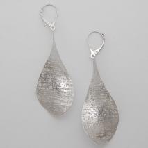 14K White Gold Large Propeller Potato Chip Earrings