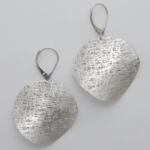 14K White Gold Medium Circle Earrings