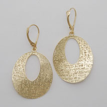 14K Yellow Gold Open Oval Earrings