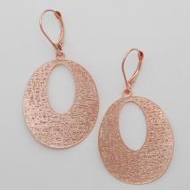 14K Rose Gold Flat Open Oval Potato Chip Earrings