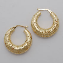 14K Yellow Gold Graduated Hoop Earring