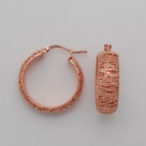 14K Rose Gold Round Hoop Earrings 25mm