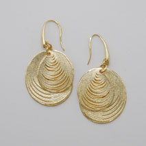 14K Yellow Gold Overlapped Circle Earrings