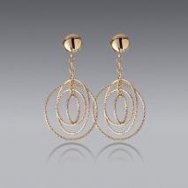 14K Yellow Gold Small Round Orbit Earrings