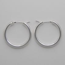 Sterling Silver 3mm X 25mm Hoop Earrings