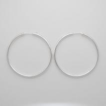 Sterling Silver 3mm X 50mm Hoop Earrings