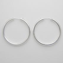 Sterling Silver 4mm X 43mm Hoop Earrings