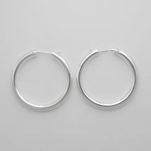 Sterling Silver 4mm X 38mm Hoop Earrings