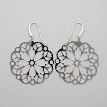 Sterling Silver Laser Cut Snowflake Earring