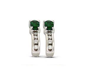 Genuine Emerald Diamond Earrings