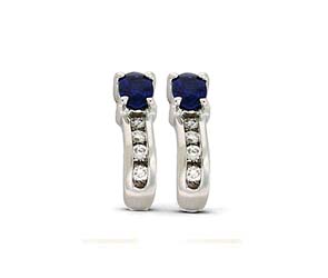 Genuine Sapphie and Diamond Earrings