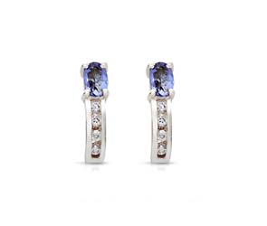 Genuine Tanzanite and Diamond Earrings