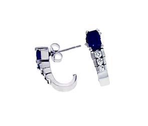 Sapphire and Diamond J Style Earrings